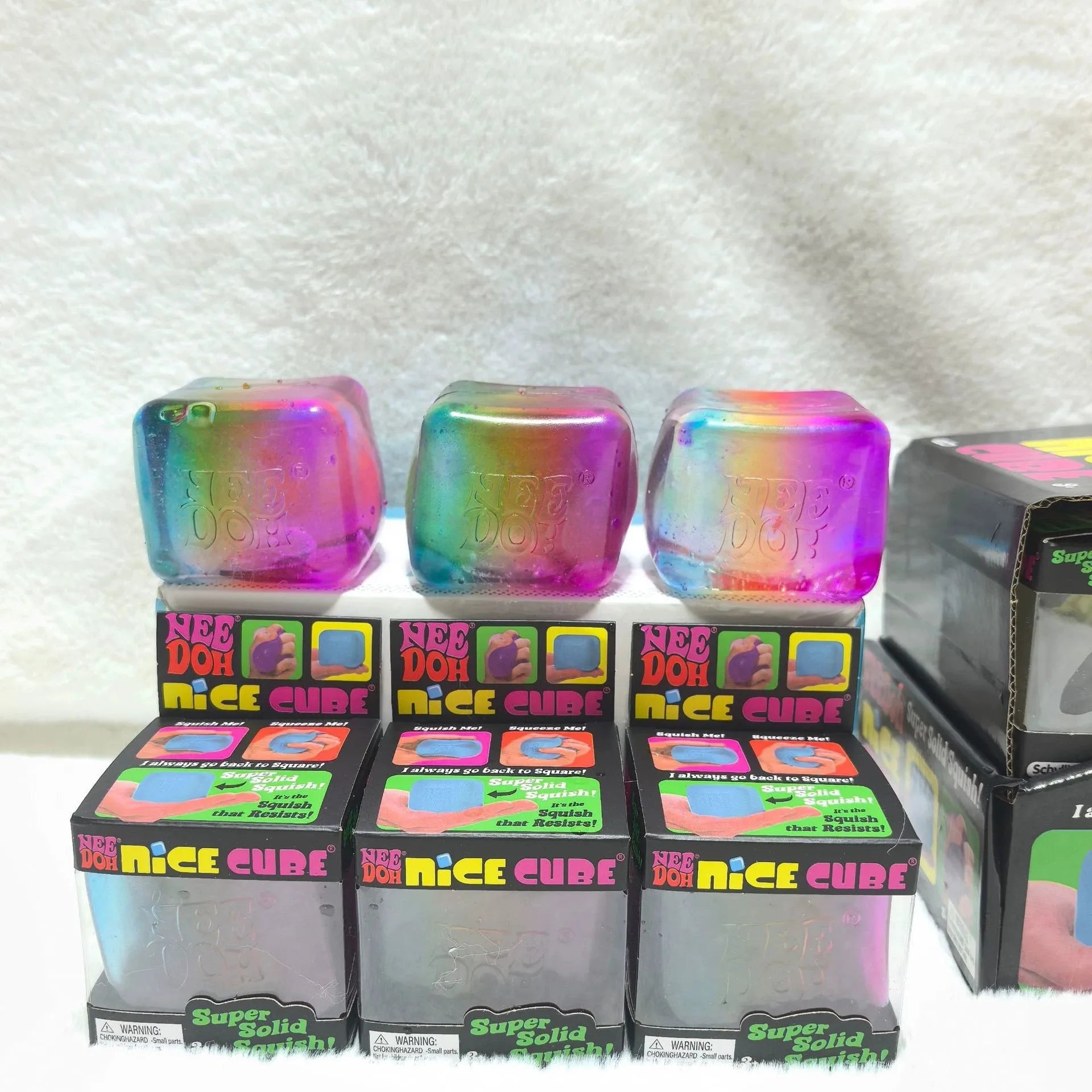 Schylling NeeDoh Rainbow Cube Squishy Blind Box Toy CubeStress Relief Fingertip Release Toy Sensory Stress Reliever Toy
