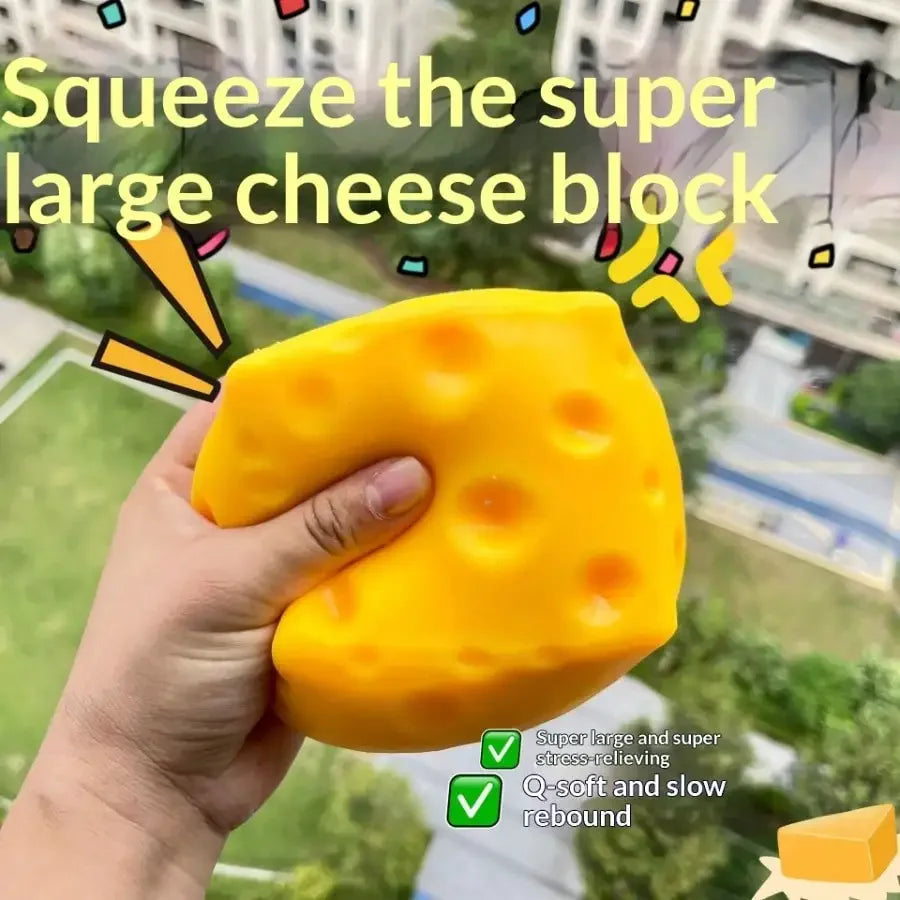New 10cm Extra Large Cheese Squeezing Toy Relieves Stress, Sensory Release, Simulated Food, Cute, Slow Rebound Gift