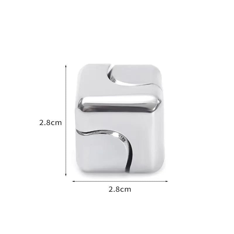 Metal Cube Spinner Fidget Toy Fingertips 3D Puzzle Gyro Gear Sensory Anti Stress Relief Educational Games