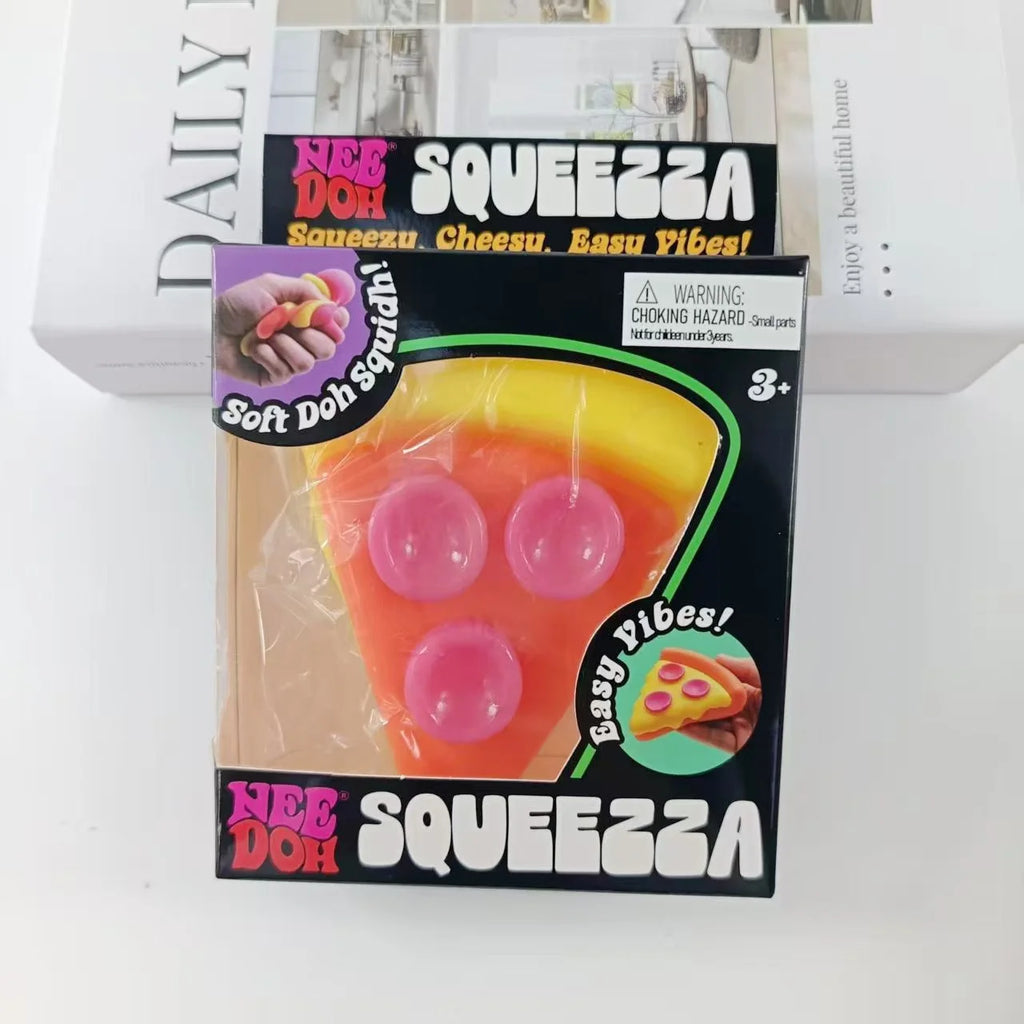 Needoh pizza Sensory Fidget Cube Stress Relief Squishy Cube Anti-Anxiety Squeeze Toy For Focus ADHD Population