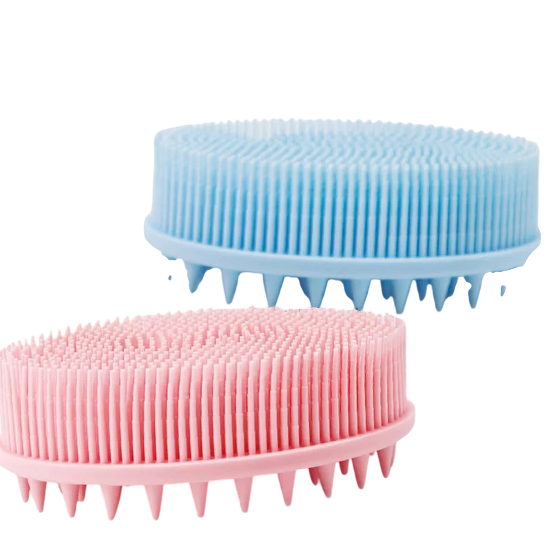 Baby Bath Soft Brush Double-sided Baby Tactile Training Silicone Hair Washing and Bath Brush Brush Food Grade Super Soft