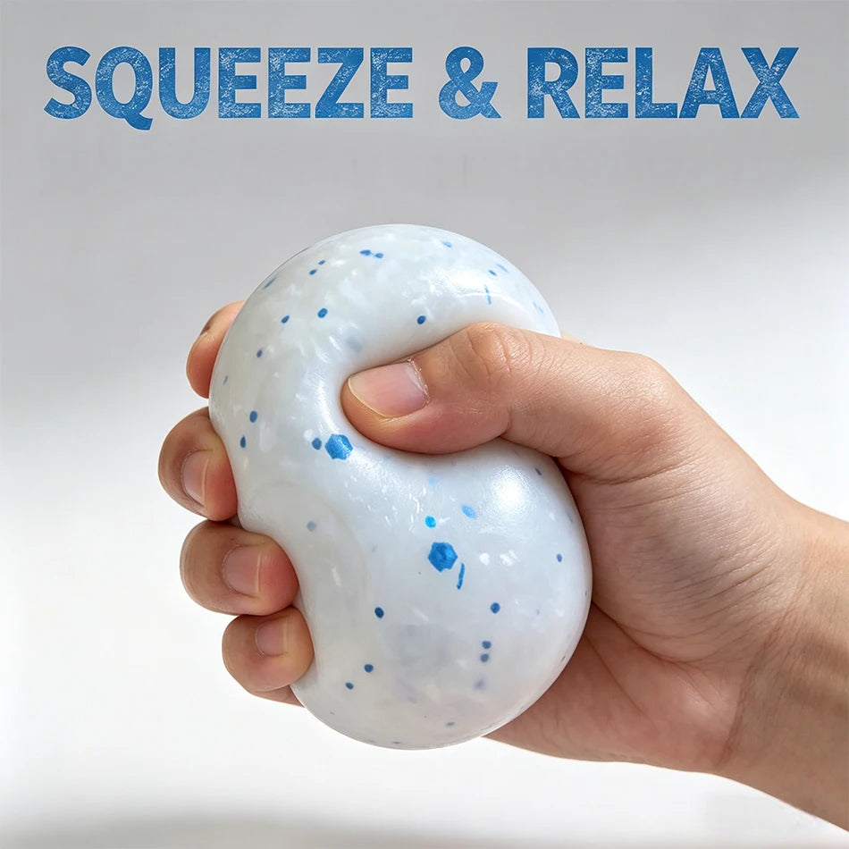 2026 New Style Schylling Snow Ball Crunch NeeDoh Squishy Fidget Toy White Crunch Snow Ball Crunch Stress Relief Toy