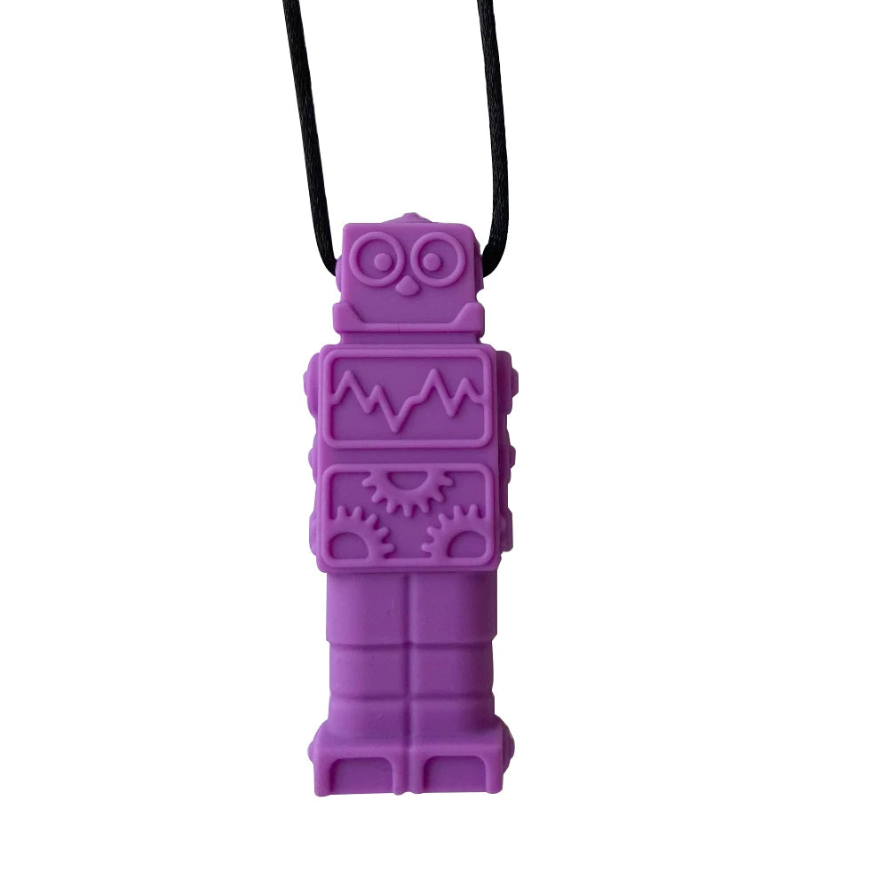 1pcs Gem Silicone Teethers Crystal Chew Necklace Sensory Pandent Chewing Toy for Kids Boys Girls Autism