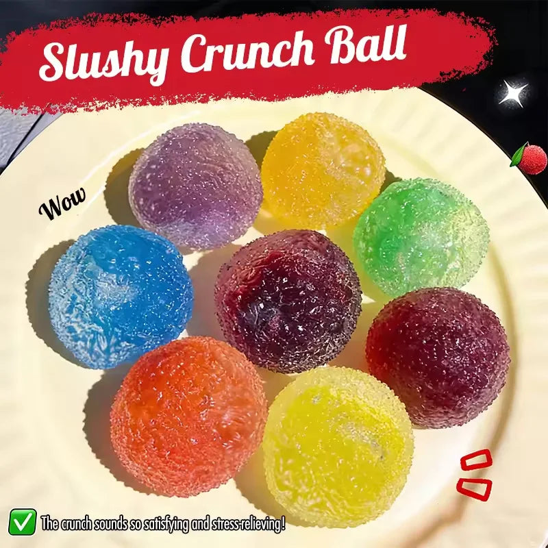 Sensory Stress Reliever Reusable Slushie Squeeze Ball with Crunchy Crackling Noise Creative Moldable Fidget Putty