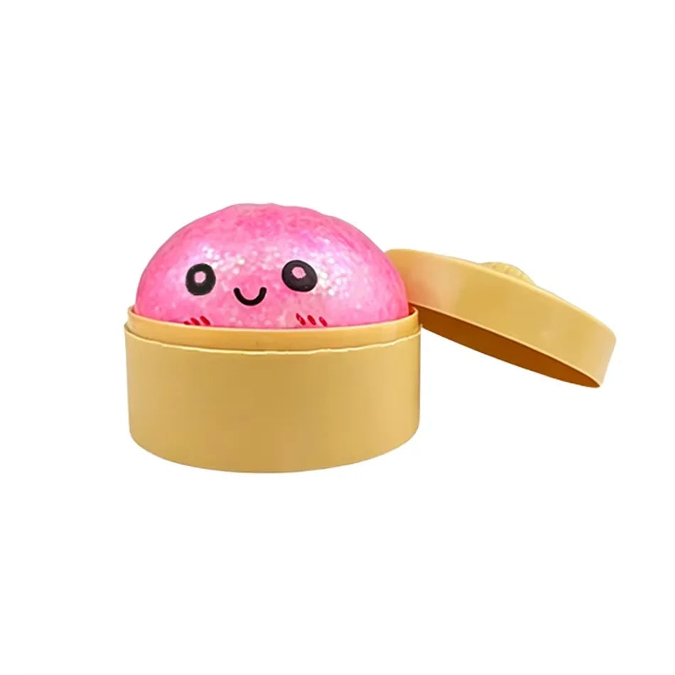 Mini 1-24pcs Glitter Dumpling Glitter Dumpling Squishy with Box Dumplings Sensory Squeeze Toy for Stress Relief