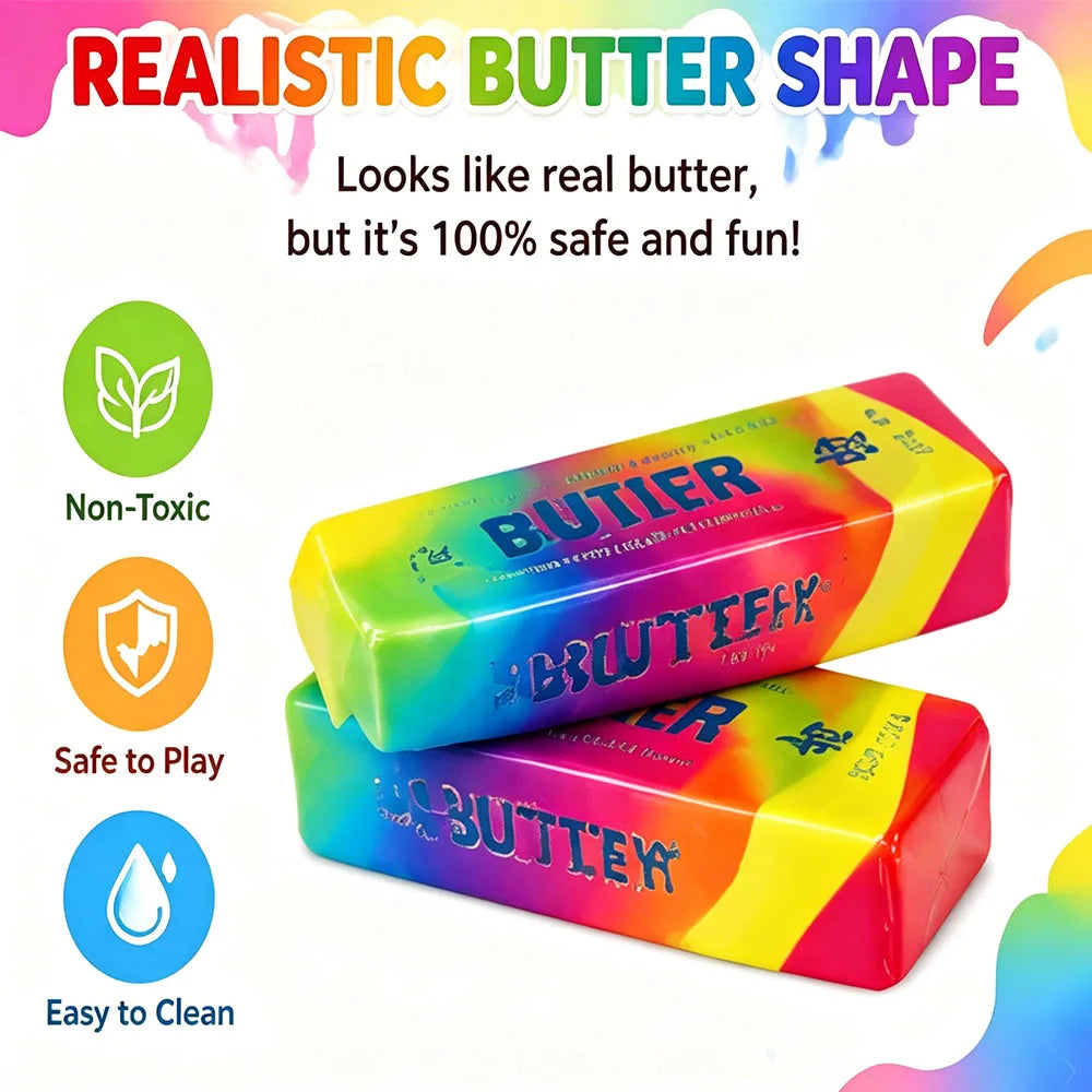 Three-Color Butter Stick Squishy Soft Moist Squeeze Fidget Sensory Anti Stress Relief Anxiety Vent Office Desk Gadget Gift