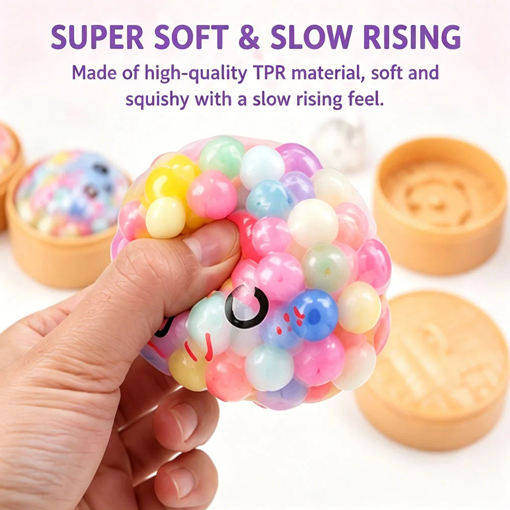2026 Trendy 5.5cm Bao Bun Squishy Slow Rising Squeeze Fidget Sensory Anti Stress Relief Portable Desk Gadget Surprise Gift