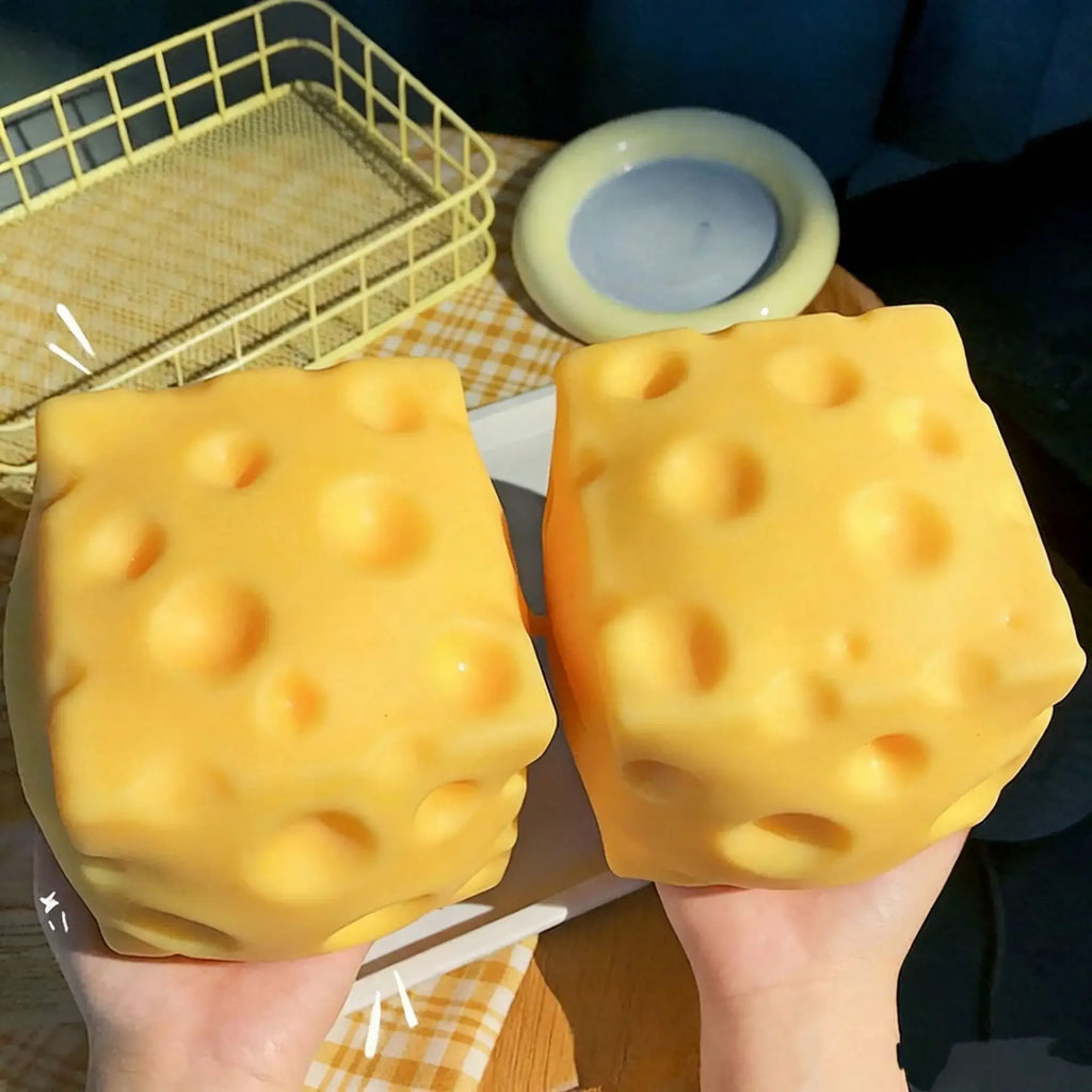 New 10cm Extra Large Cheese Squeezing Toy Relieves Stress, Sensory Release, Simulated Food, Cute, Slow Rebound Gift