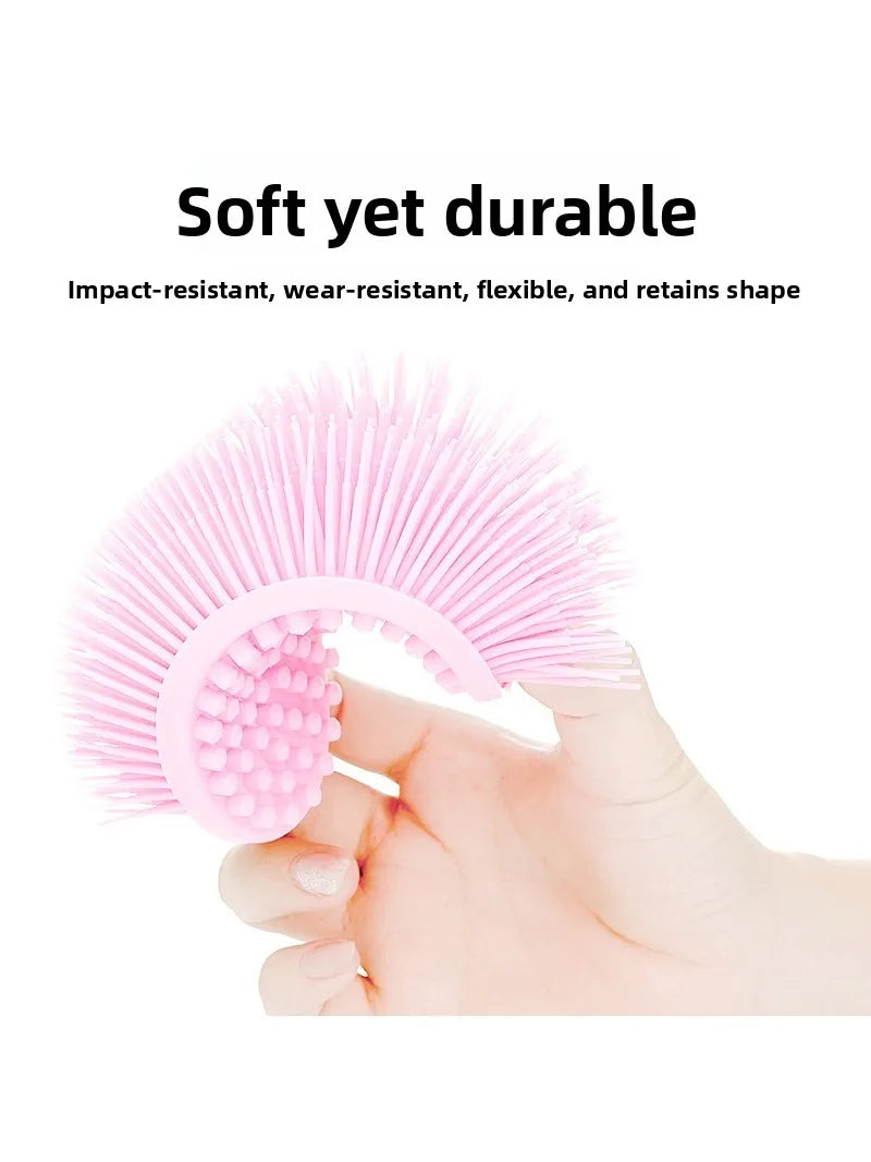 Soft Silicone Tactile Brush Baby Bath Brush Massage Brush Hair Washing Brush Sensory Training Tool Infant Bathing Accessory