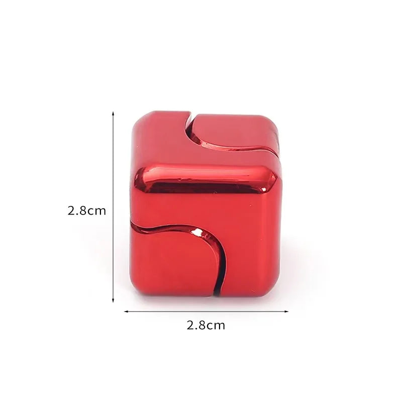Metal Cube Spinner Fidget Toy Fingertips 3D Puzzle Gyro Gear Sensory Anti Stress Relief Educational Games