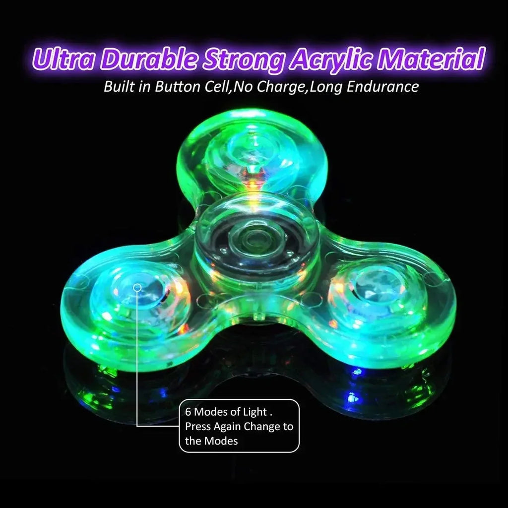 LED Light-Up Fidget Spinner – Glow in the Dark