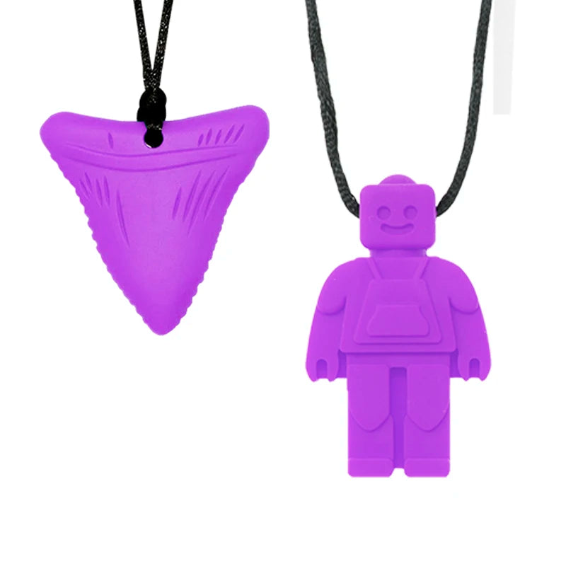 Sensory Chew Necklaces(2 Packs) for Kids with Teething, ADHD, Autism, Biting Needs, Oral Motor Chewy Teether, chewlery tool - photo 2