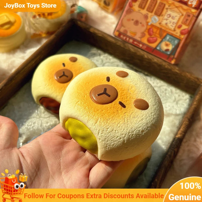 Original New Capybara Bread Squishy Toy Blind Box Slow Rising Soft Squeeze Stress Relief Fidget Toy Cute Healing Sensory Gift