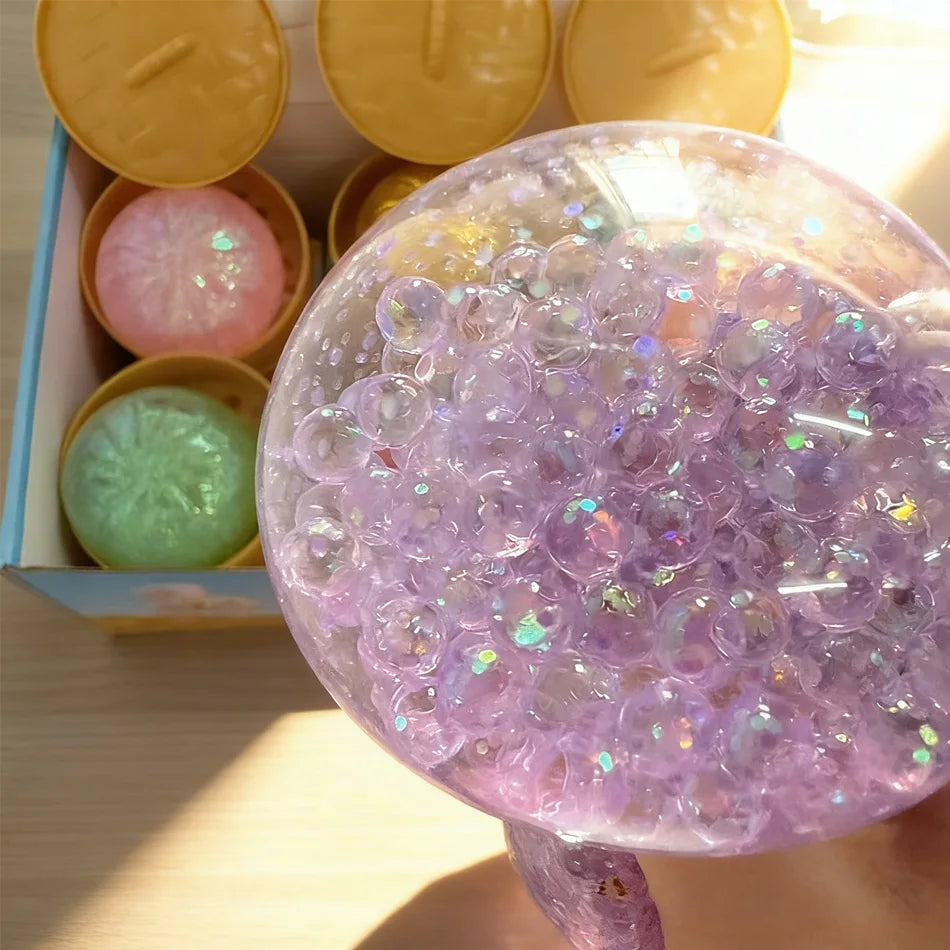 In Stock Glitter Dumpling Glitter Dumpling Squishy with Box Dumplings Sensory Squeeze Toy for Stress Relief