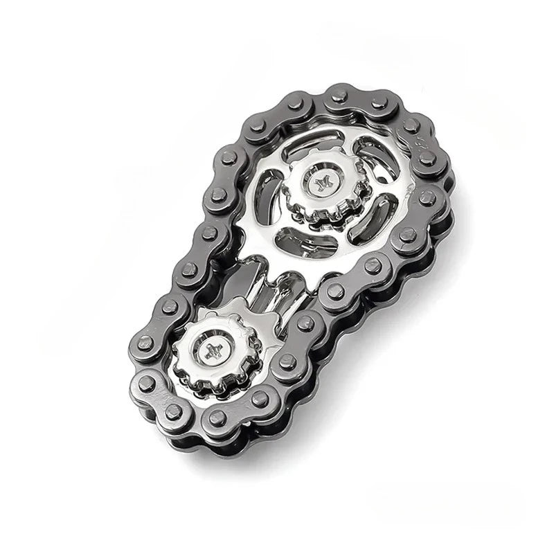 Sprockets Flywheel Gyro Fidget Spinner – Metal Bike Chain EDC