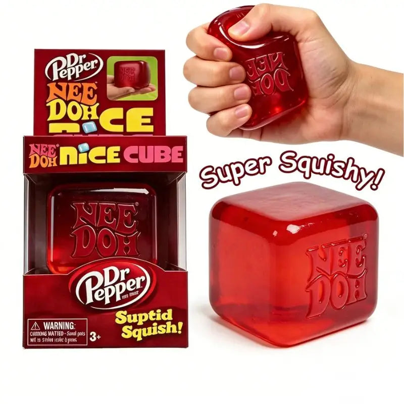 Schylling NeeDoh Nice Cube Squishy Squeeze Toy Stress Relief Anti Anxiety Sensory Fidget Tool For Kids Adults Autism ADHD