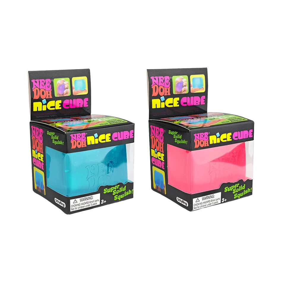 Schylling Needoh Nice Cube Sensory Stress Reliever Fidget Tool, Slow Rising Desk Sensory Cube for Anxiety & Focus, for Adults