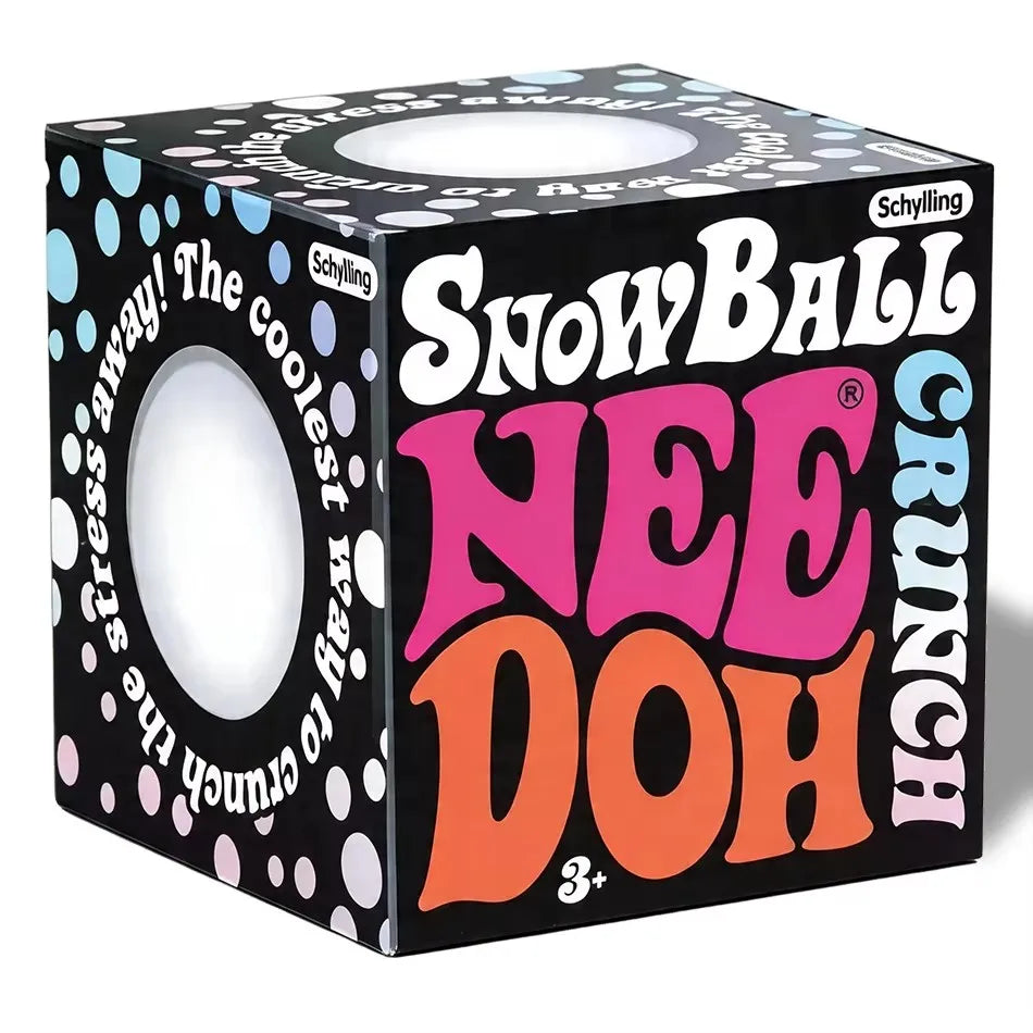 2026 New Style Schylling Snow Ball Crunch NeeDoh Squishy Fidget Toy White Crunch Snow Ball Crunch Stress Relief Toy