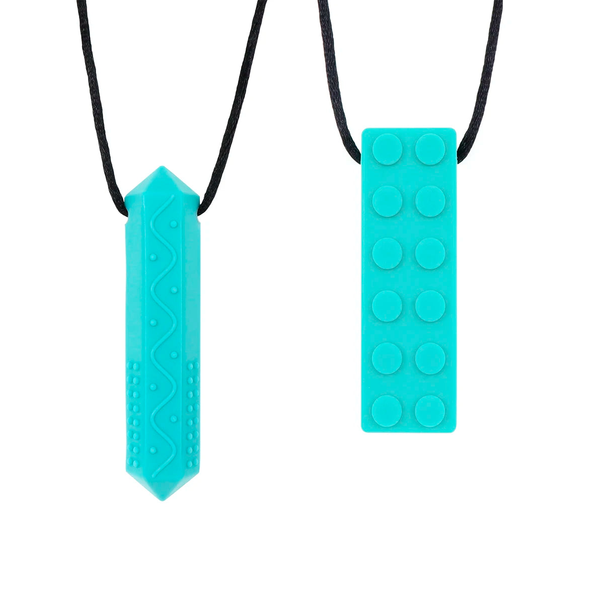 Clearance_Sensory Chew Necklaces(2 Pack) for Kids with Teething, ADHD, Autism, Biting Needs, Oral Motor Chewy Teether, Silicone
