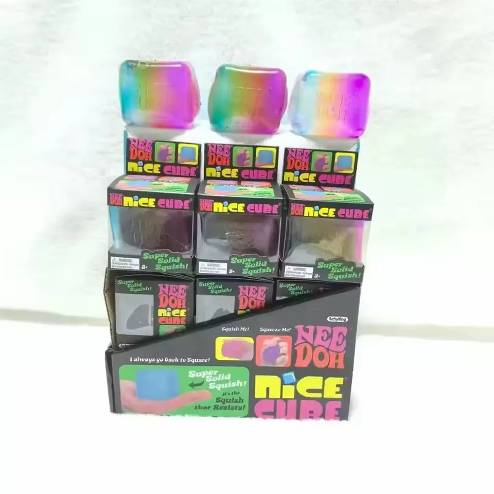 Schylling NeeDoh Rainbow Cube Squishy Blind Box Toy CubeStress Relief Fingertip Release Toy Sensory Stress Reliever Toy