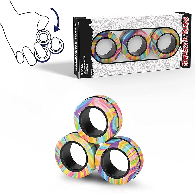 Magnetic Rings Fidget Spinner Set – 3-Piece Pack