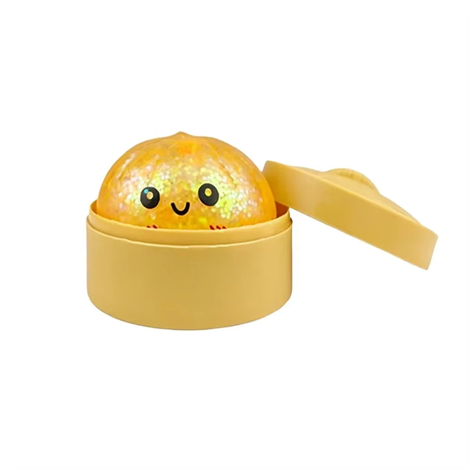 Mini 1-24pcs Glitter Dumpling Glitter Dumpling Squishy with Box Dumplings Sensory Squeeze Toy for Stress Relief