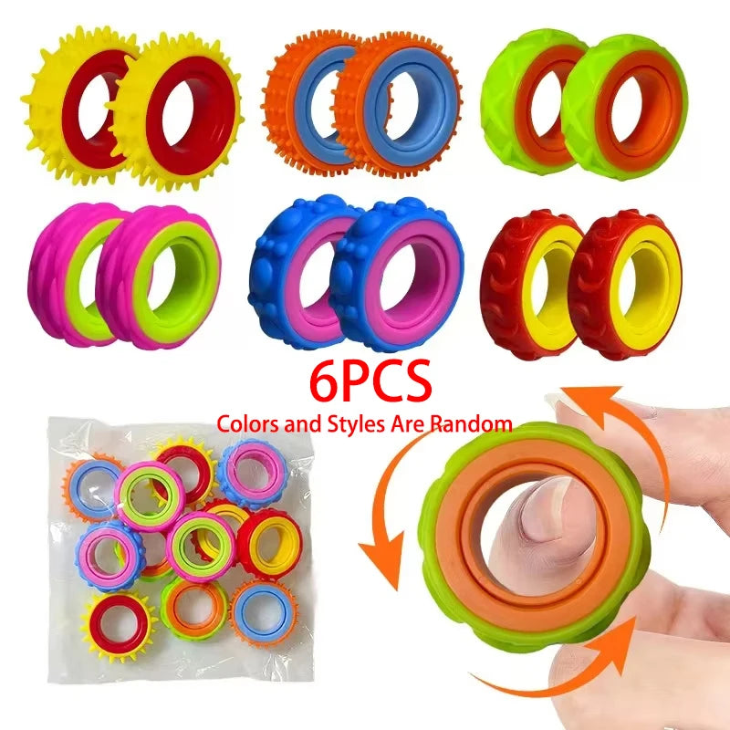 Rotating Fidget Ring Sensory Finger Spinner Anti-Anxiety Stress Relief Toys for Adults ADHD Autism Quiet Classroom Prizes Gifts - photo 8