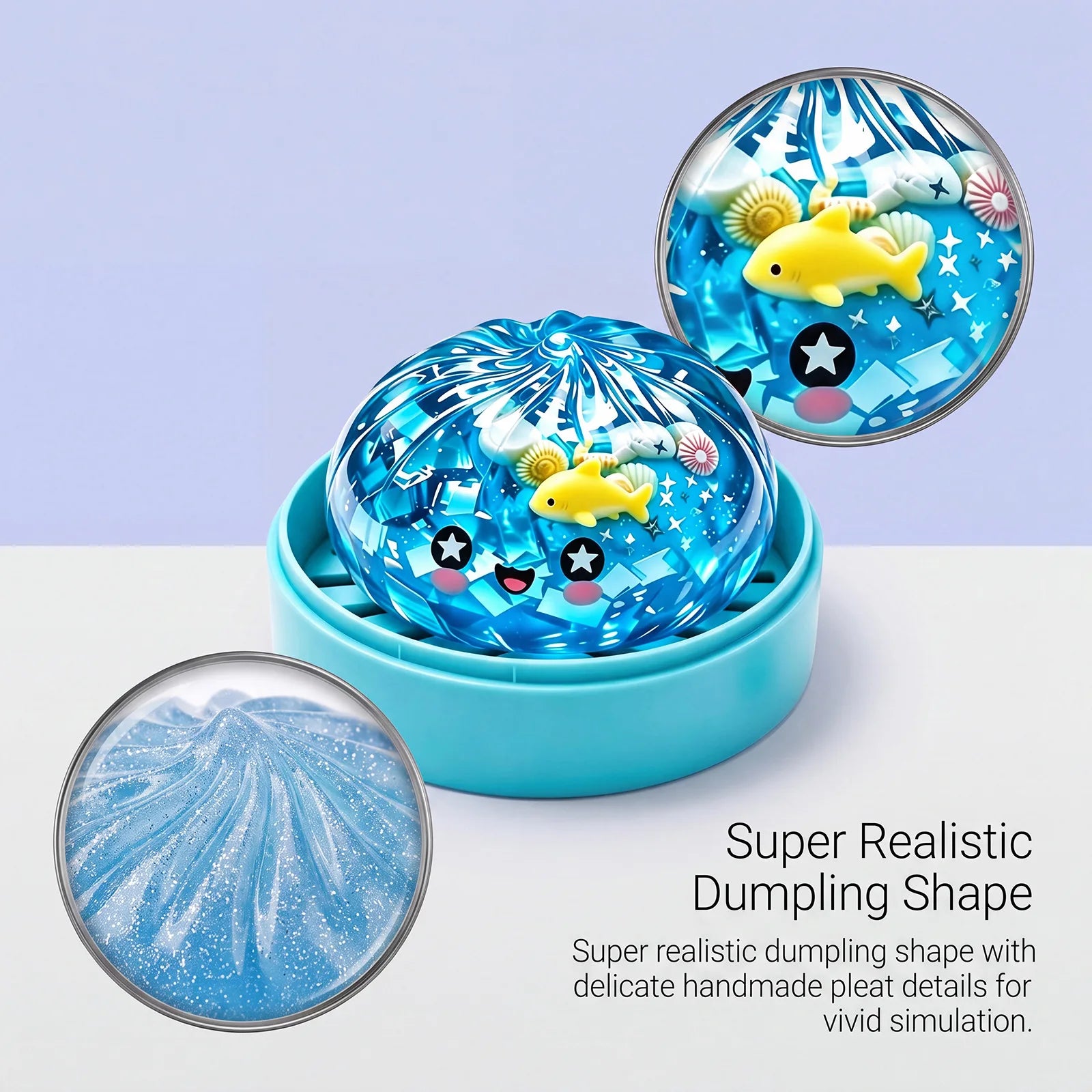 Hot Ocean Series Shark Shiny Dumplings Soft Slow Elastic Pressure Ball Sensory Squeeze Toys Realistic Mantou Squid Decompression