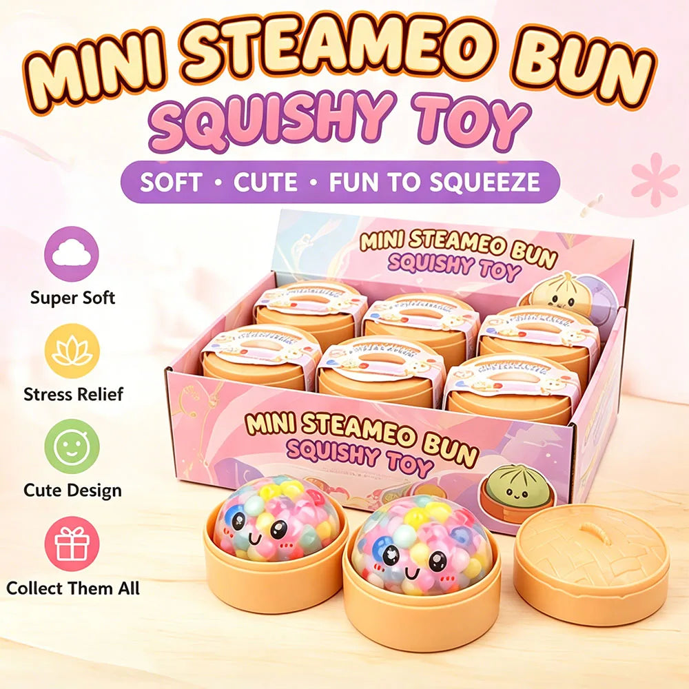 2026 Trendy 5.5cm Bao Bun Squishy Slow Rising Squeeze Fidget Sensory Anti Stress Relief Portable Desk Gadget Surprise Gift