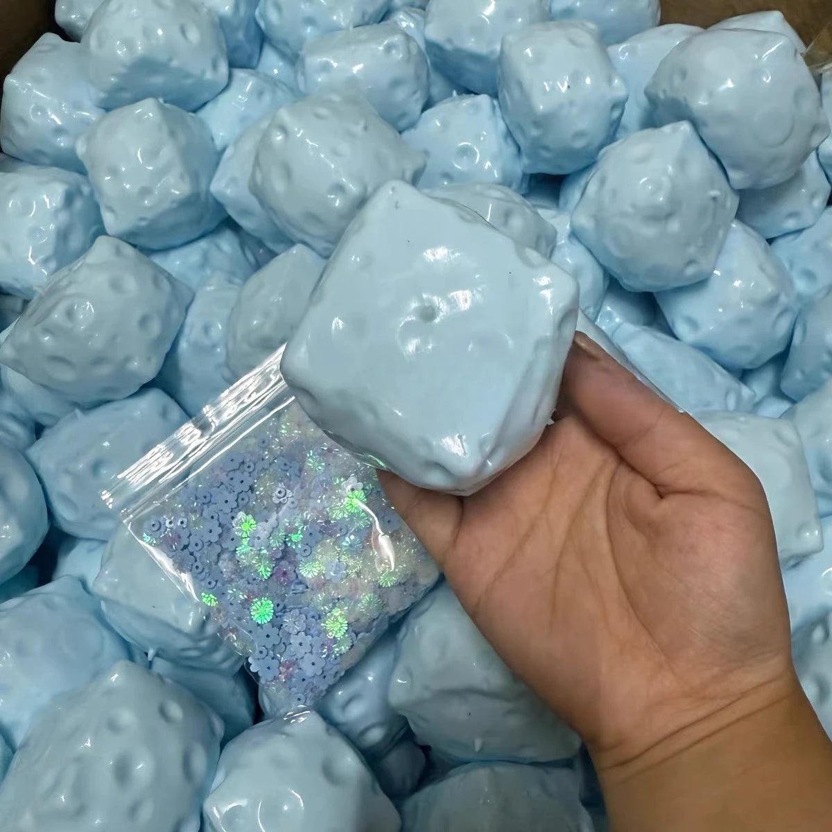 Handmade Ball Crunchy Cheese Cube Stress Ball Big Cheese Shapeable Squeeze Ball Non-Bounce Fidget Toy ASMR Sensory Anti-Stress