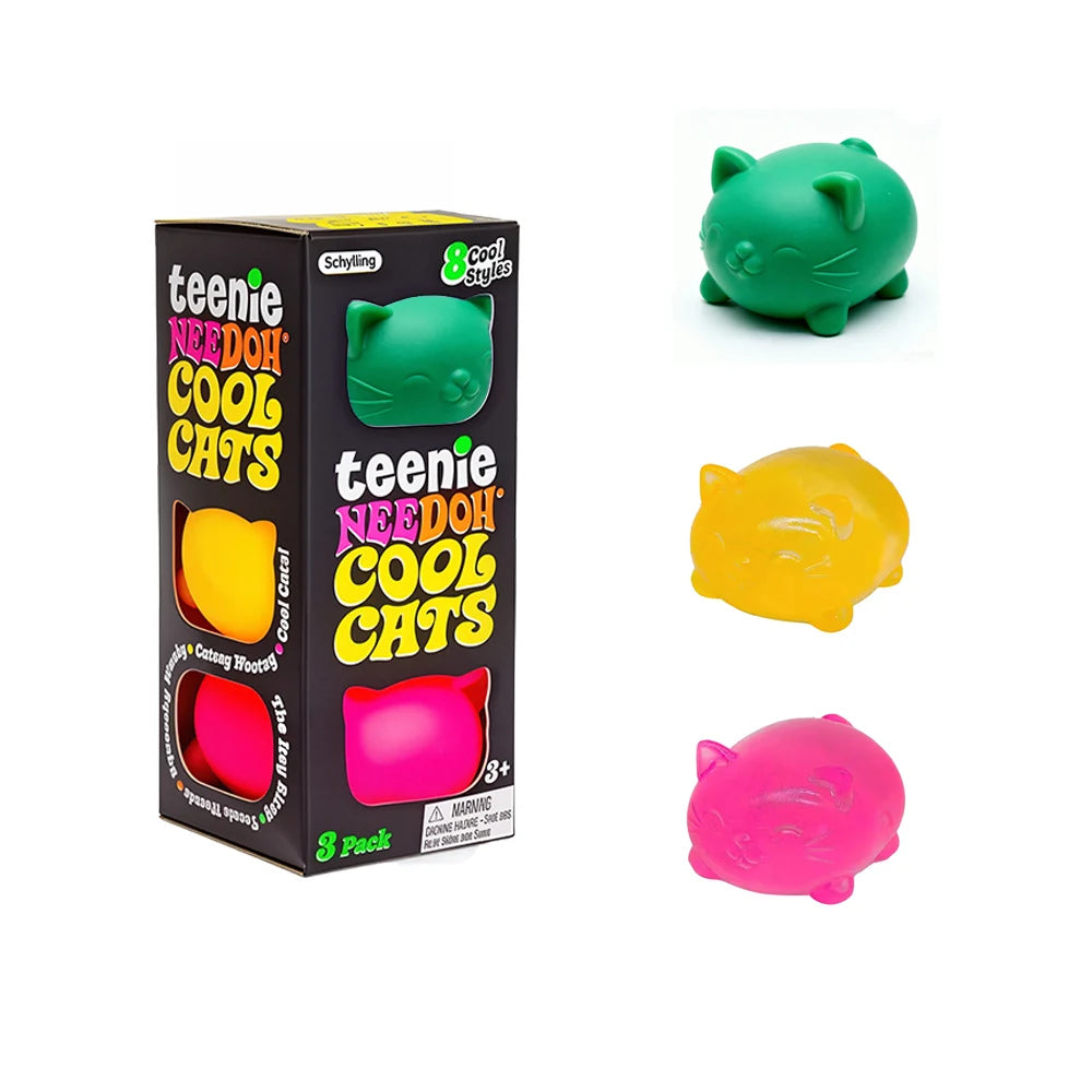 Needoh Cute Cat Maltose Squishy Toys Slow Rise Stress Relief Ball Sensory Fidget Toys for Adult Kids Anti-Anxiety Sensory Toys