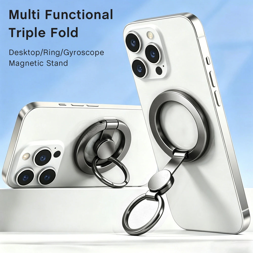 2 in 1 Fidget Spinner Finger Ring Magnetic Phone Holder Stand For Magsafe iPhone 17 16 Pro Max 15 14 13 12 Cellphone Mount