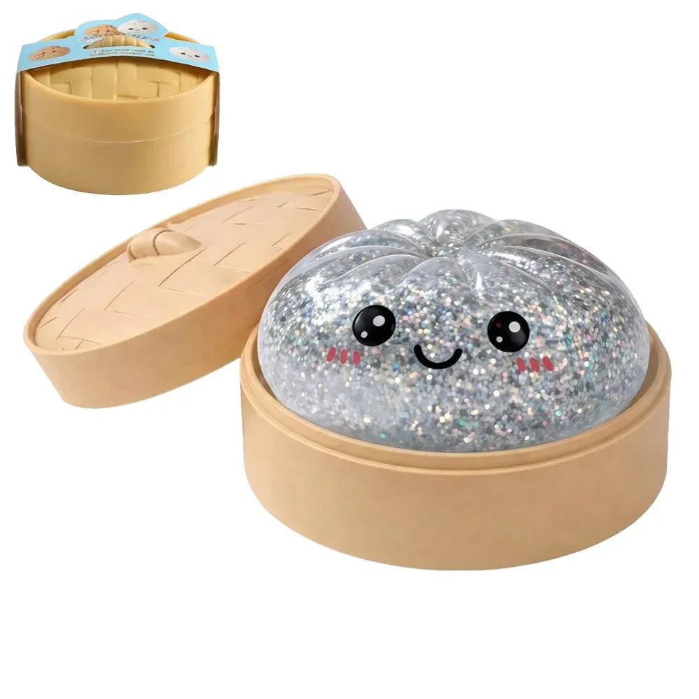 Cartoon Ghost Series Stress Relieving Toy Ghost Bun Soft, Slow, Elastic Squid Toy Clip Steamer Steamed Bun Squeezing Toy Gift