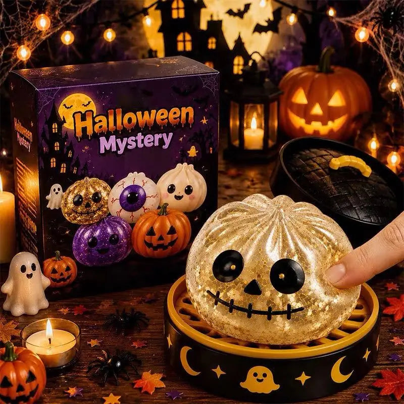 Squishy Halloween Ghost Bun Toy Soft Slow Rebound Squeeze Toy Steamed Stuffed Bun 8.5cm Relieve Anxiety Antistress Party Gift