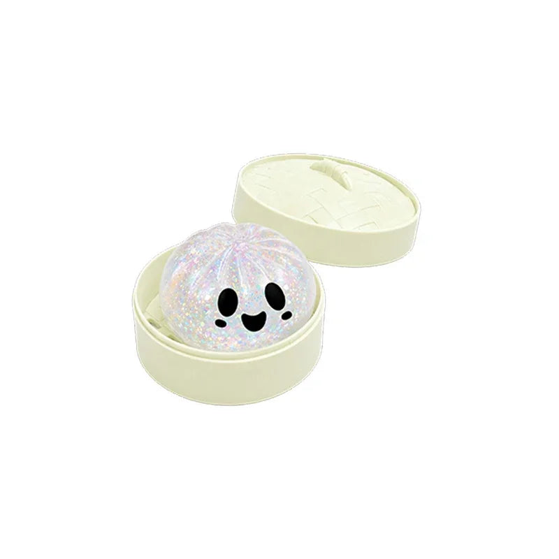 Cartoon Ghost Series Stress Relieving Toy Ghost Bun Soft, Slow, Elastic Squid Toy Clip Steamer Steamed Bun Squeezing Toy Gift