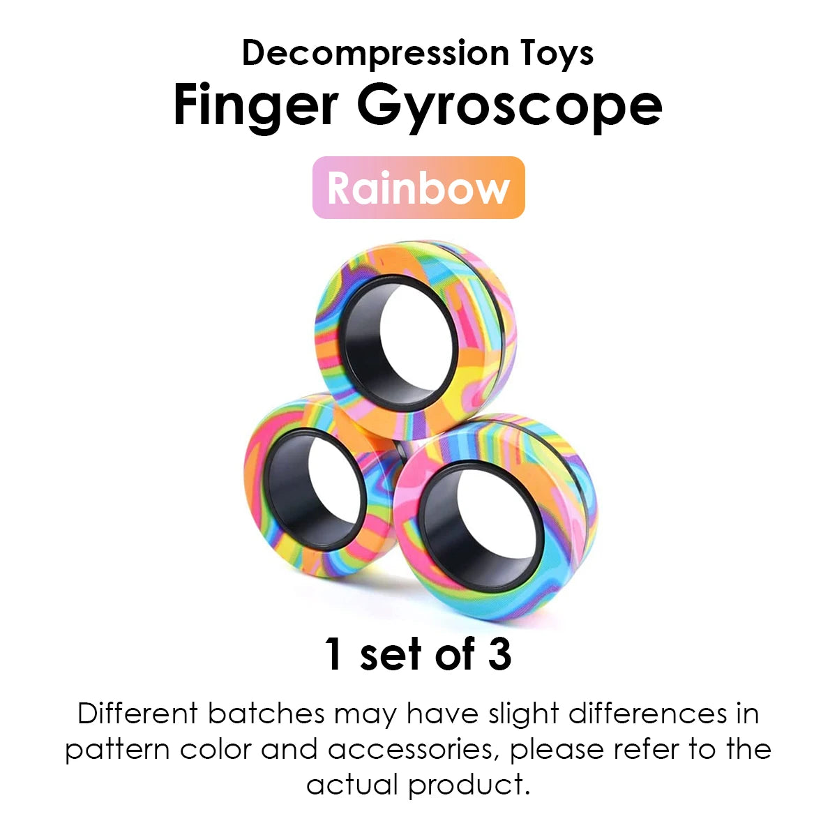 Magnetic Rings Fidget Toy Set (3-Pack)