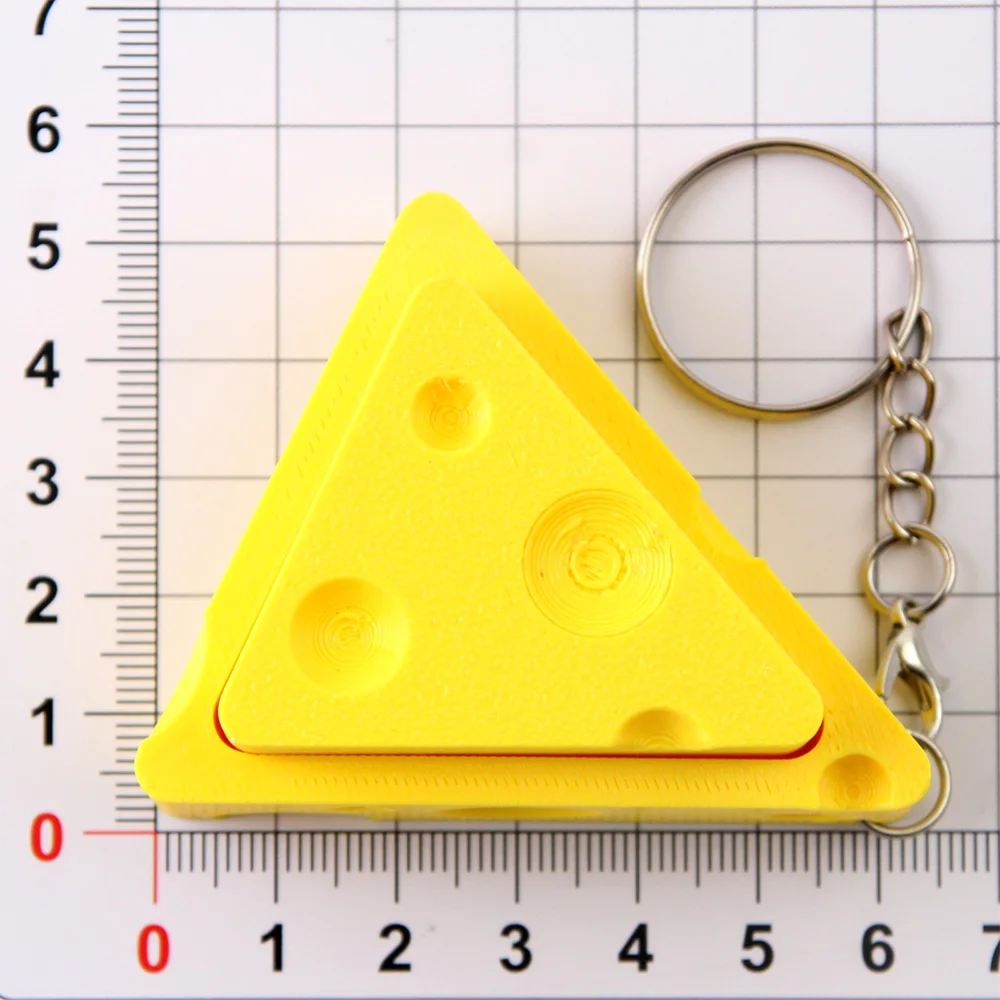 Cheese Keyboard Clicker Keychain Portable Sensory Fidget Toy Crisp Click Sound Cheese Shape Stress Relief Accessory for Decor