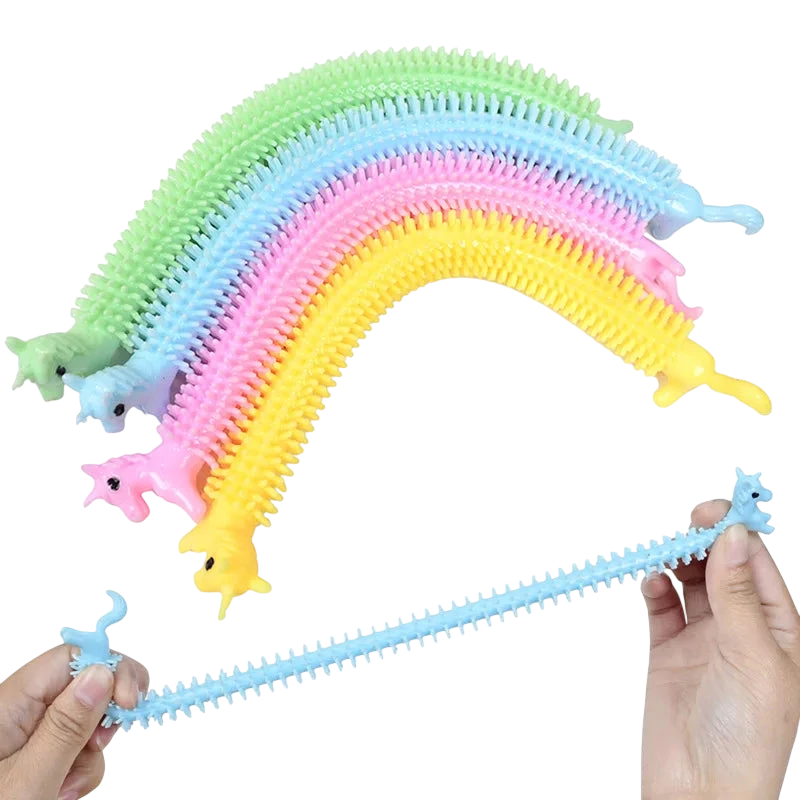 5Pcs Fidget Worm Noodle Stretch String Kawaii Unicorn Party Favors For Kids Autism Sensory Toys - photo 2