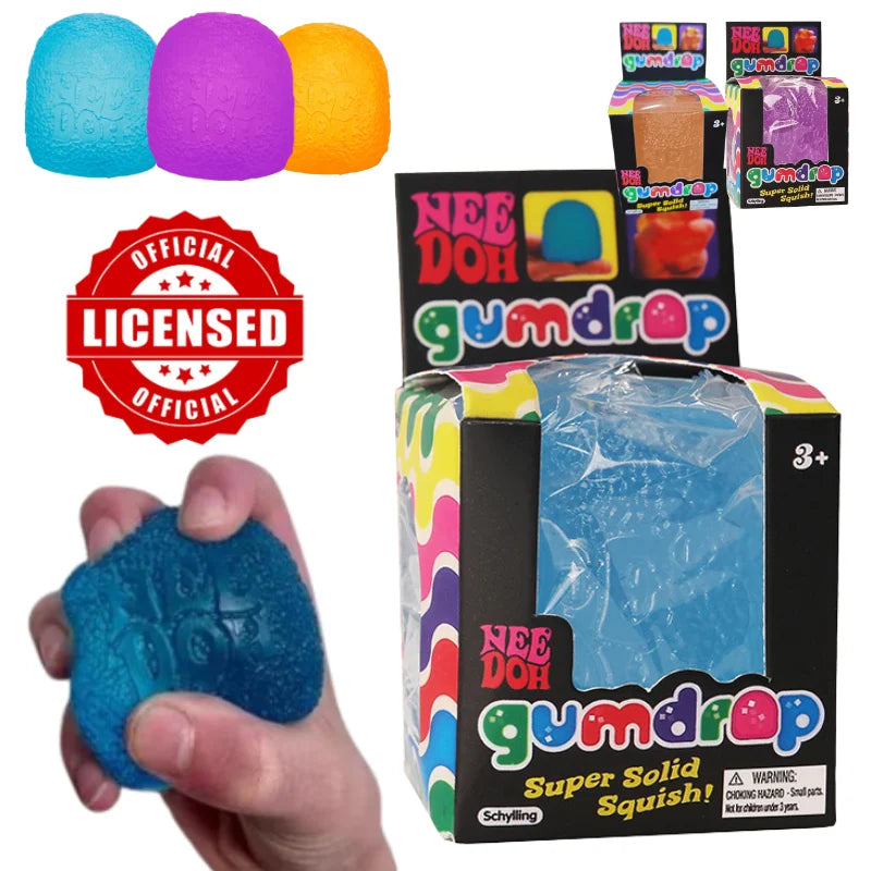 Schylling Mini Candy NeeDoh Gumdrop Soft Squeeze Sensory Fidget Toy Stress Relief Blind Box for All Ages 3 and Up