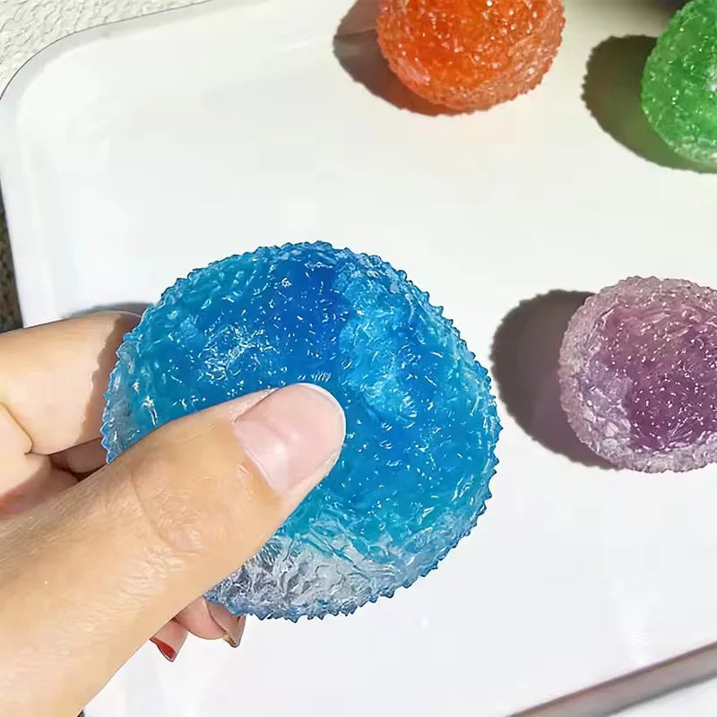 Sensory Stress Reliever Reusable Slushie Squeeze Ball with Crunchy Crackling Noise Creative Moldable Fidget Putty