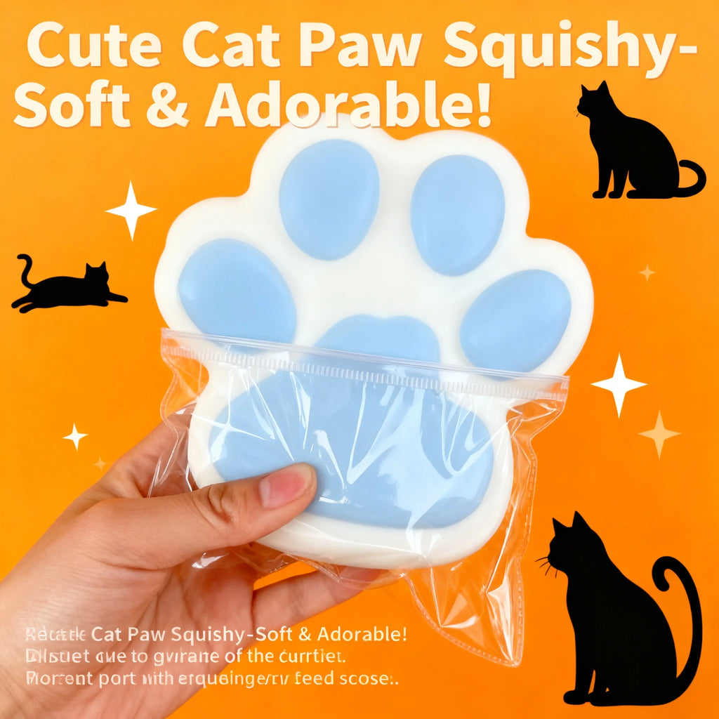 Large Silicone Cat Paw Squeeze Toy Stress Relief Decompression Funny High Appearance Mud Feeling Soft Bulk Wholesale