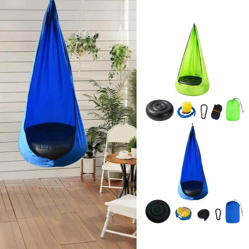 Kids Sensory Pod Swing Chair Hanging Hammock For Kids 360 Degree Swivel Children Indoor Outdoor Yoga Seat With Air Cushion