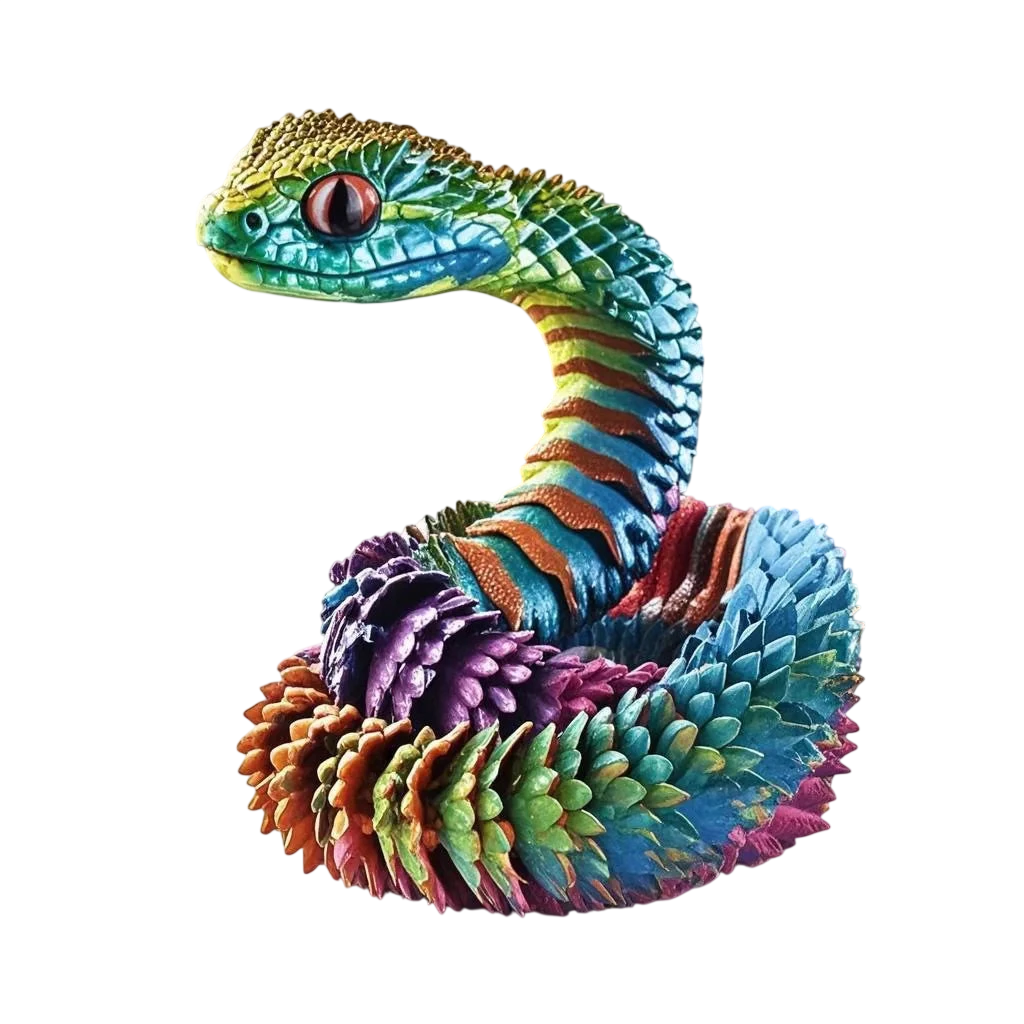 3D Creative Printed Toys Snake Model Sensory Toys Desktop Ornament 3D Printed Snake Desktop Articulated Snake Collectibles - photo 3