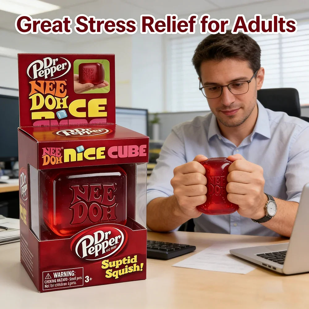 Schylling Dr Pepper & Needoh Nice Cube Blind Box Squishy Stress Squeeze Fidget Cube for Kids & Adults Anxiety Relief Sensory Toy