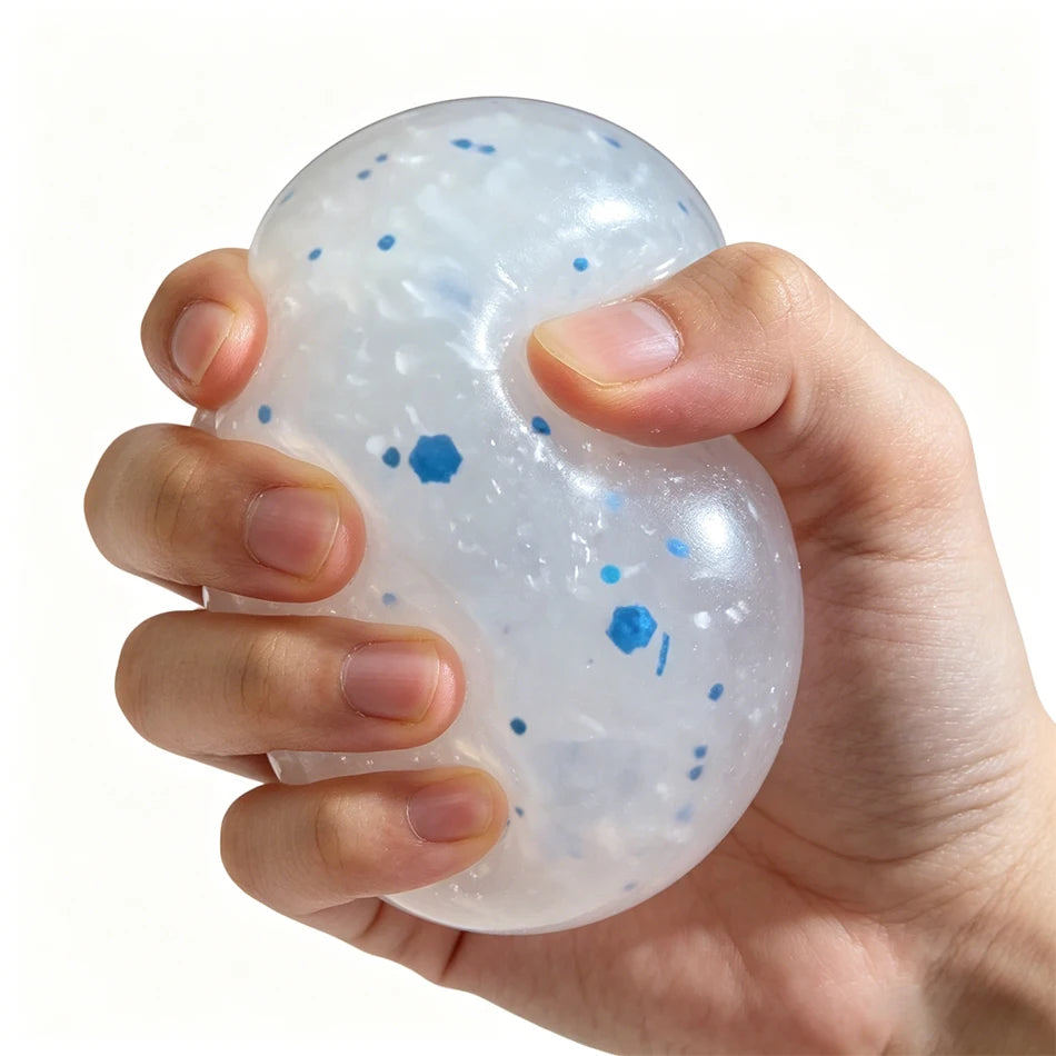2026 New Style Schylling Snow Ball Crunch NeeDoh Squishy Fidget Toy White Crunch Snow Ball Crunch Stress Relief Toy