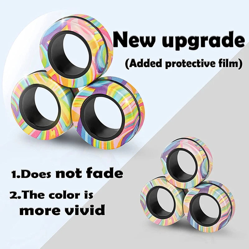Magnetic Rings Fidget Spinner Set – 3-Piece Pack