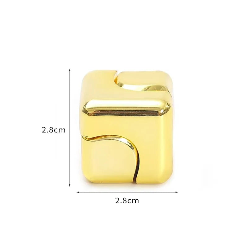 Metal Cube Spinner Fidget Toy Fingertips 3D Puzzle Gyro Gear Sensory Anti Stress Relief Educational Games