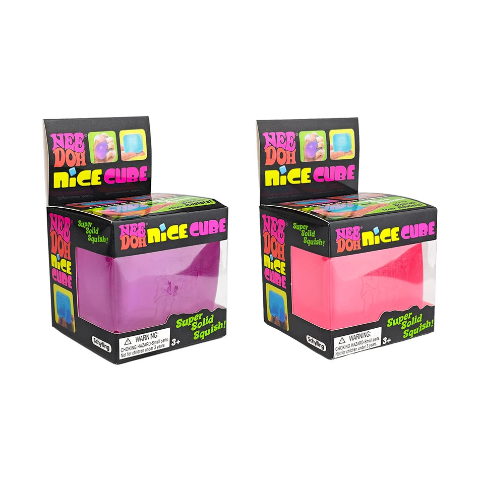 Schylling Needoh Nice Cube Sensory Stress Reliever Fidget Tool, Slow Rising Desk Sensory Cube for Anxiety & Focus, for Adults