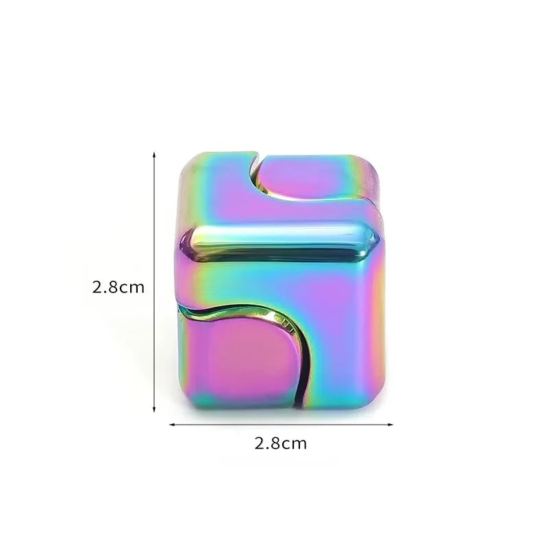 Metal Cube Spinner Fidget Toy Fingertips 3D Puzzle Gyro Gear Sensory Anti Stress Relief Educational Games