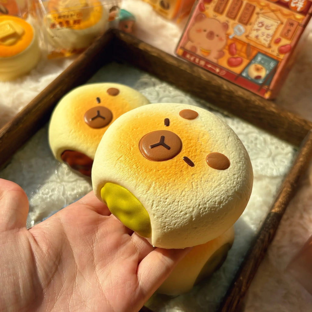 Original New Capybara Bread Squishy Toy Blind Box Slow Rising Soft Squeeze Stress Relief Fidget Toy Cute Healing Sensory Gift